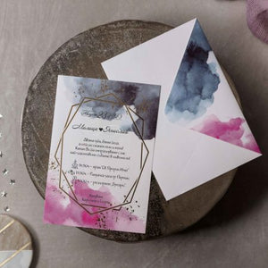 sky clouds watercolor wedding invitations