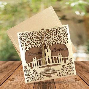 luxury laser cut tree wedding invitations -  weddingcardsuk.com