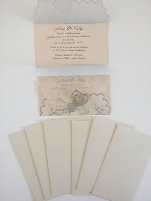 asian cream and gold wedding invitation cards