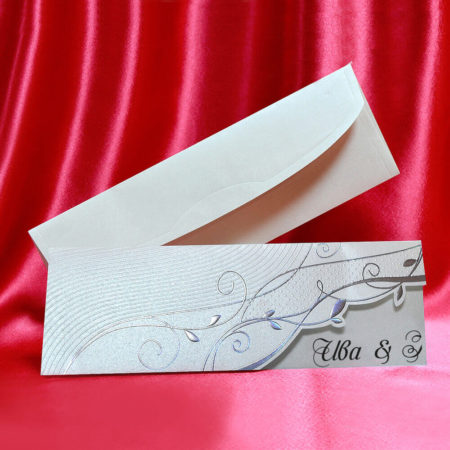 embossed flower wedding invitations