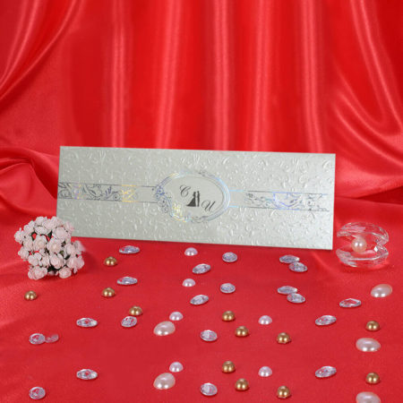luxury silver embossed wedding invitations