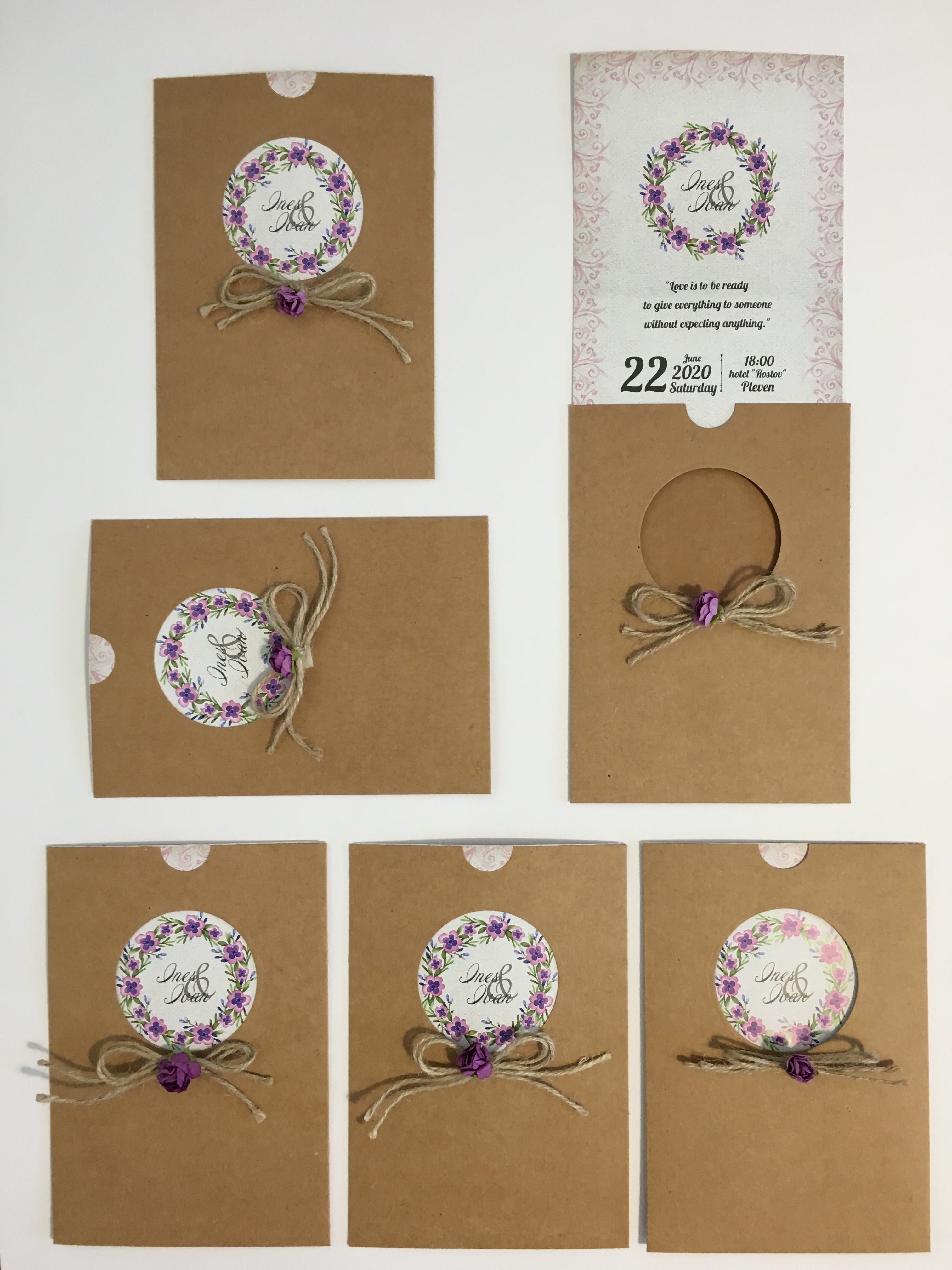Lilac Floral Wedding Cards