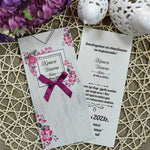 Rustic Floral Pocket Wedding Invitation