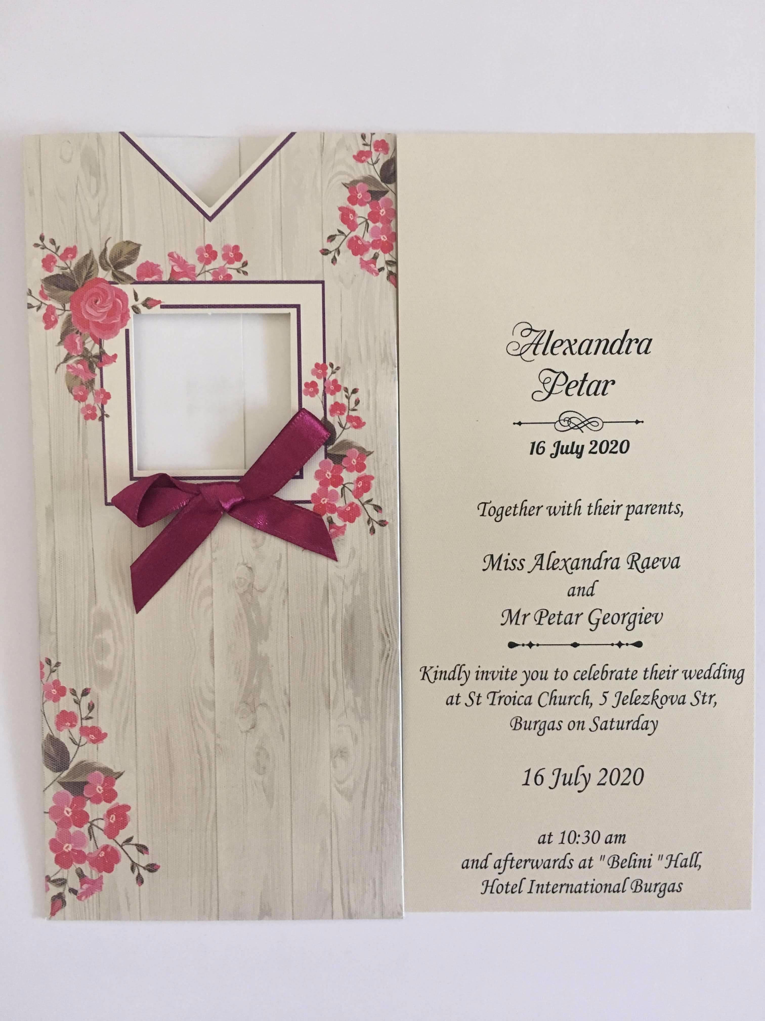 rustic floral wedding invitation 