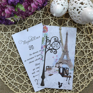 eiffel tower  wedding invitations