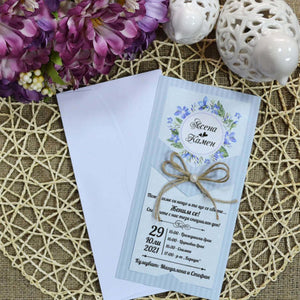 blue rustic wedding invitations