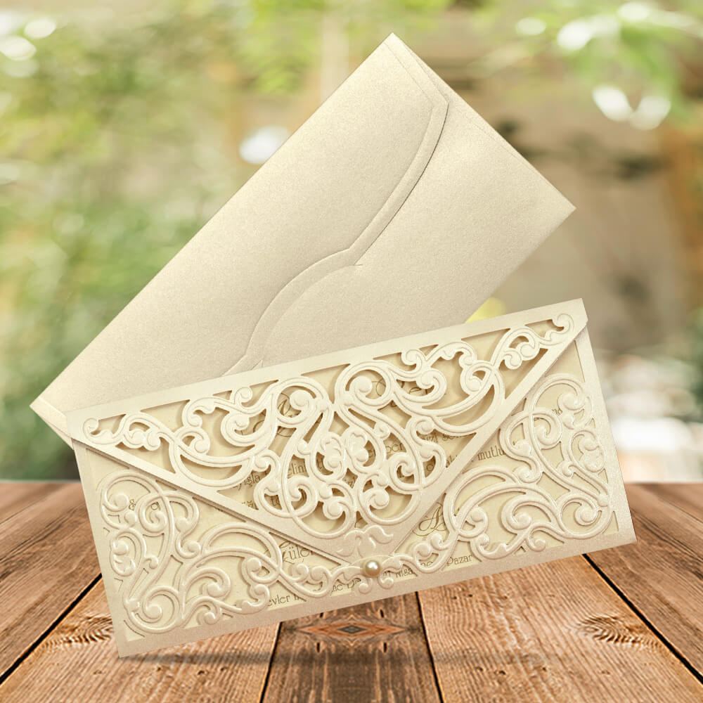 Laser Cut Envelope wedding invitations - weddingcardsuk.com