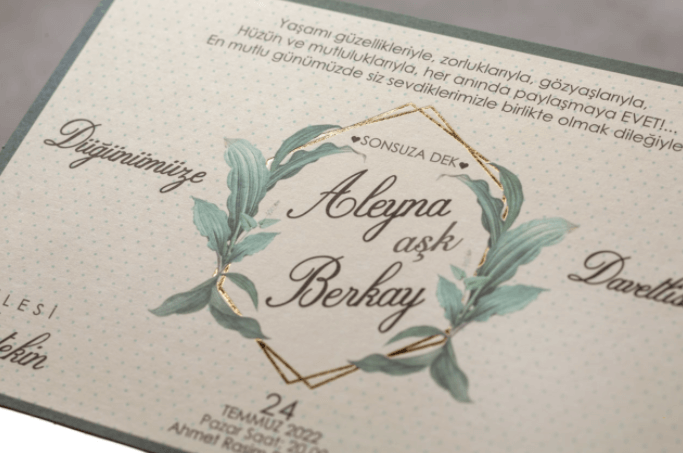  green wedding invitations