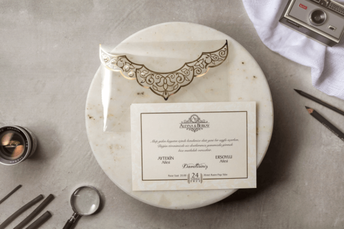 Ivory Acrylic Envelope Asian Wedding Invitation UK