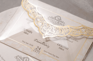 Ivory Acrylic Envelope Asian Wedding Invitation