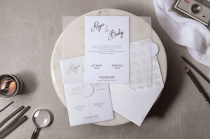 white luxury vellum wedding invitations
