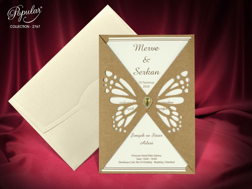 laser cut butterfly wedding invitation - weddingcardsuk.com