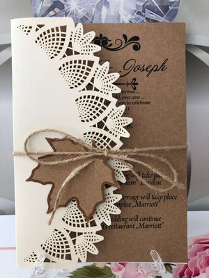 autumn laser cut wedding invitations uk - weddingcardsuk.com