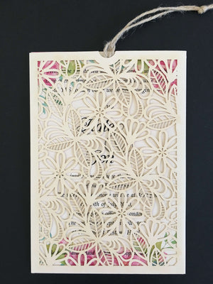 Laser Cut Flower Design Wedding Invitations - weddingcardsuk.com