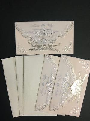 luxury rice paper wedding cards