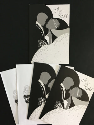 classic black and white wedding cards