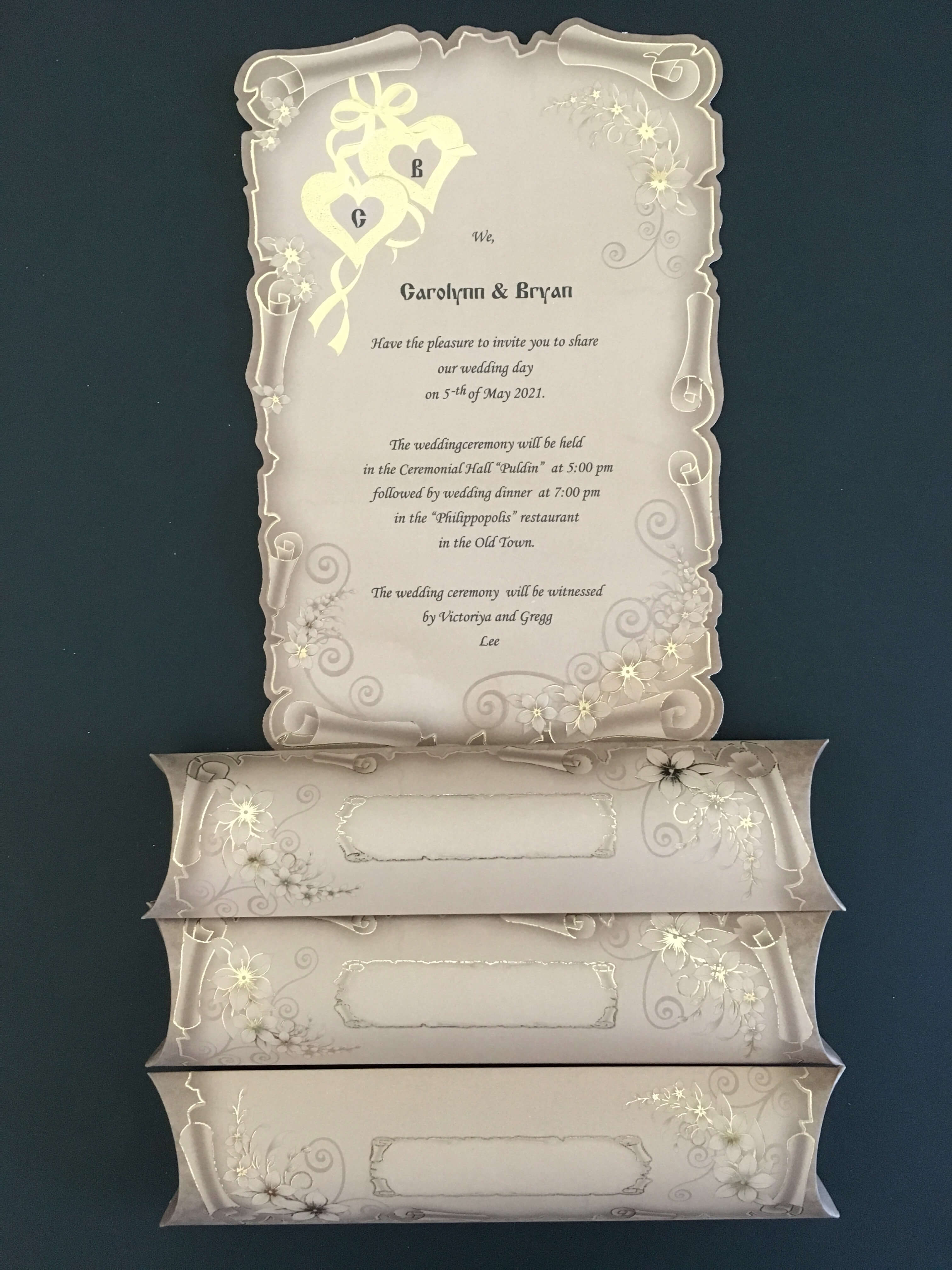 papyrus wedding cards with boxes