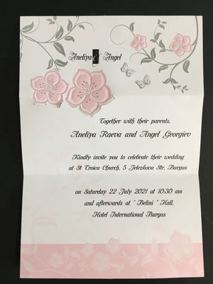 Tri fold Floral Wedding Invitation