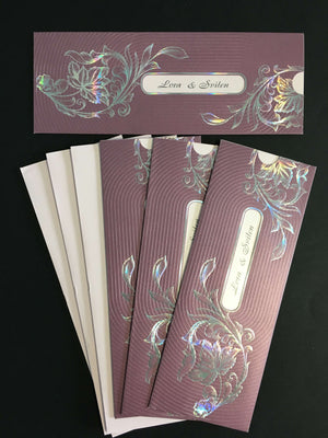 lilac asian wedding invitation cards