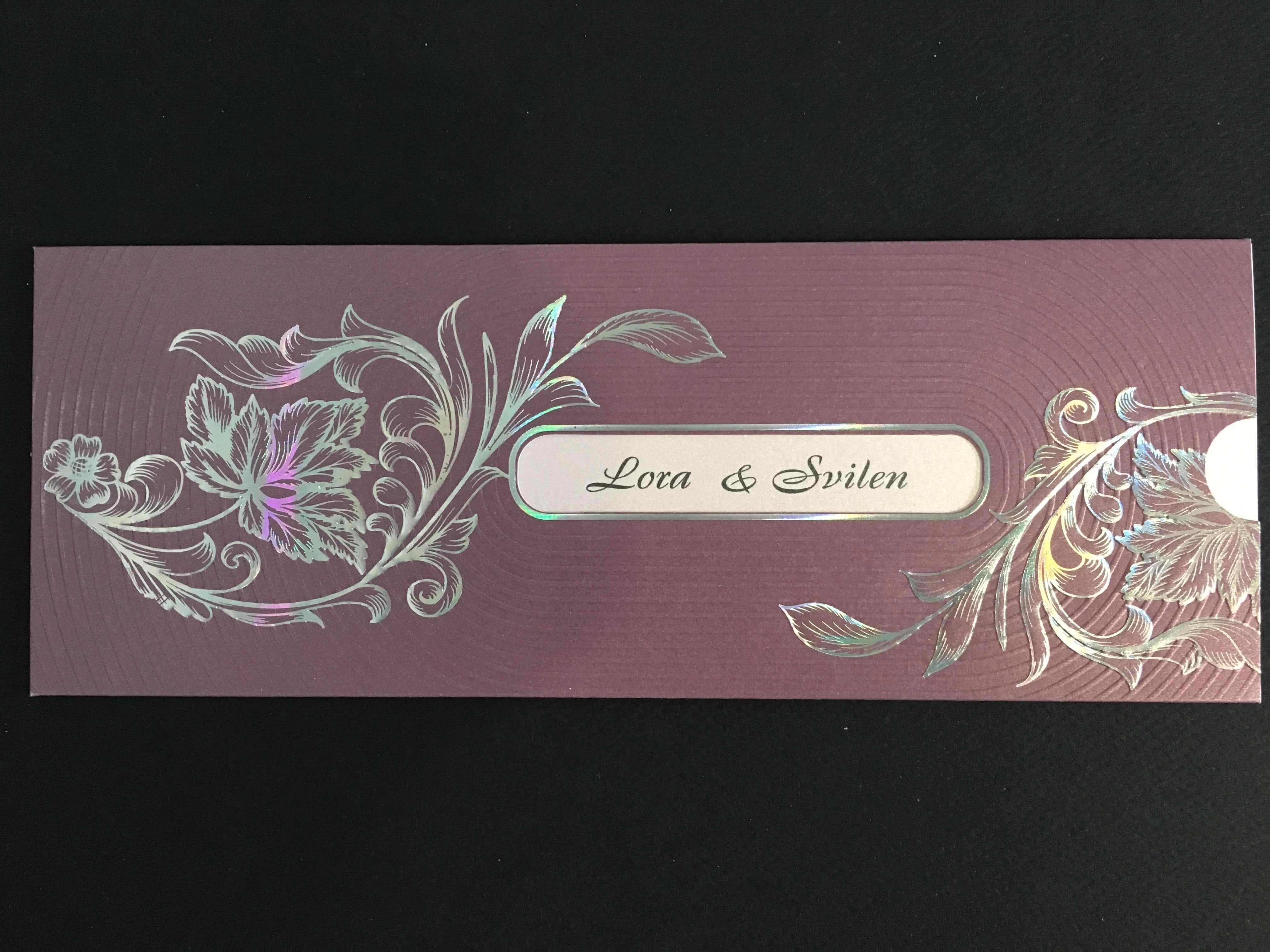 lilac asian wedding invitations