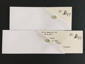 luxury white pearl wedding invitations