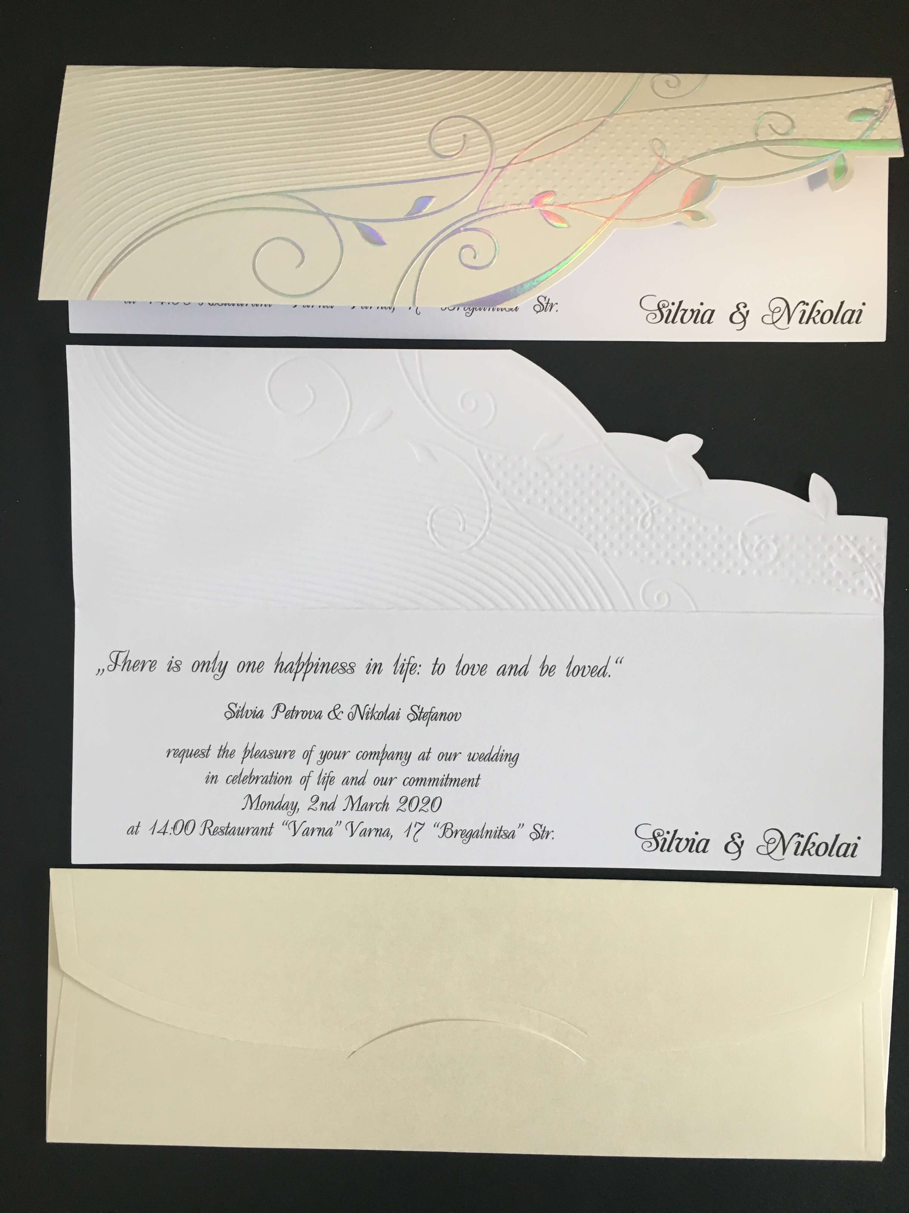 embossed floral wedding invitations uk