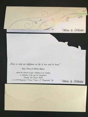 embossed floral wedding invitations uk
