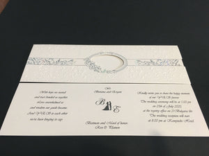 silver embossed wedding invitations