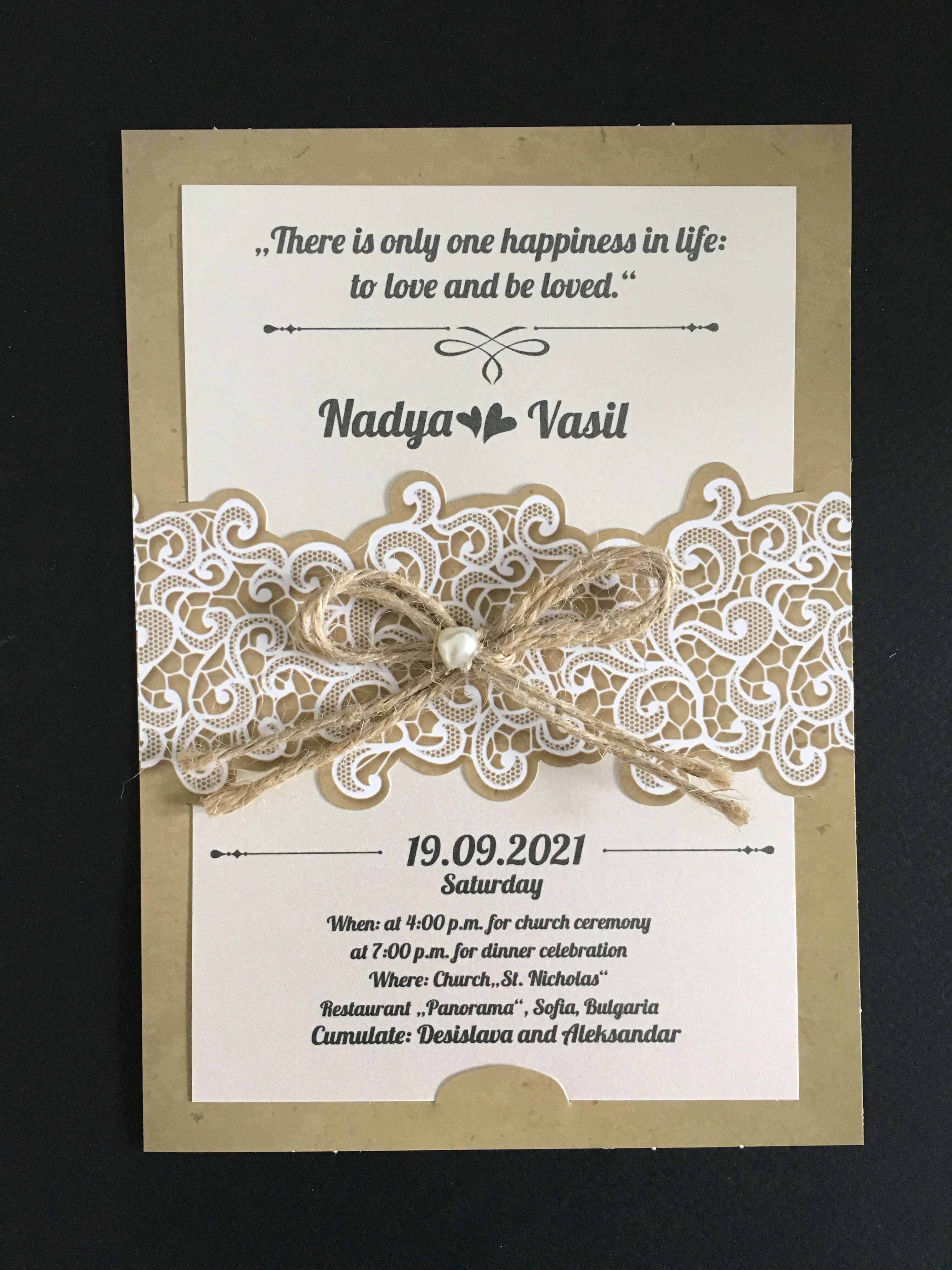 luxury lace wedding invitation