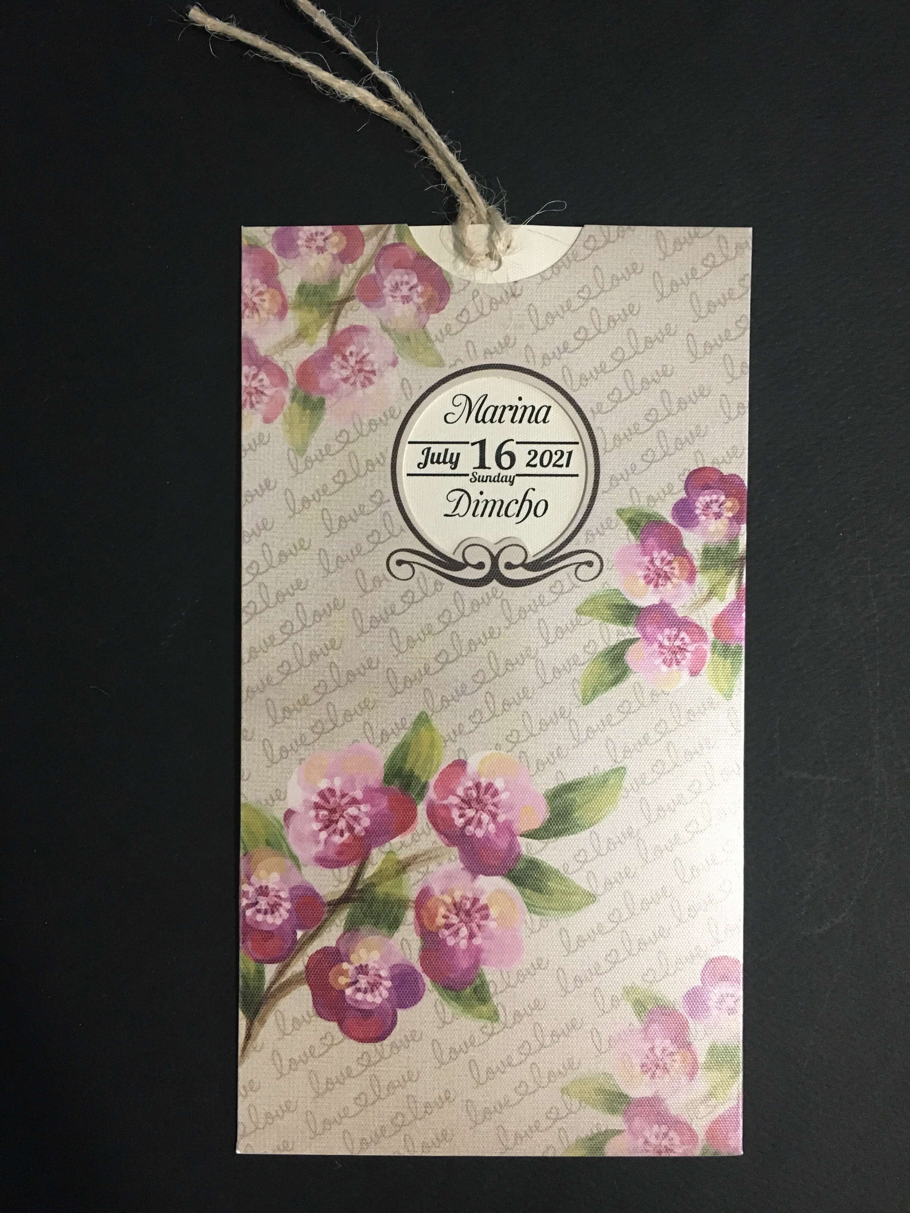 vintage pocket wedding invitations with ribbon