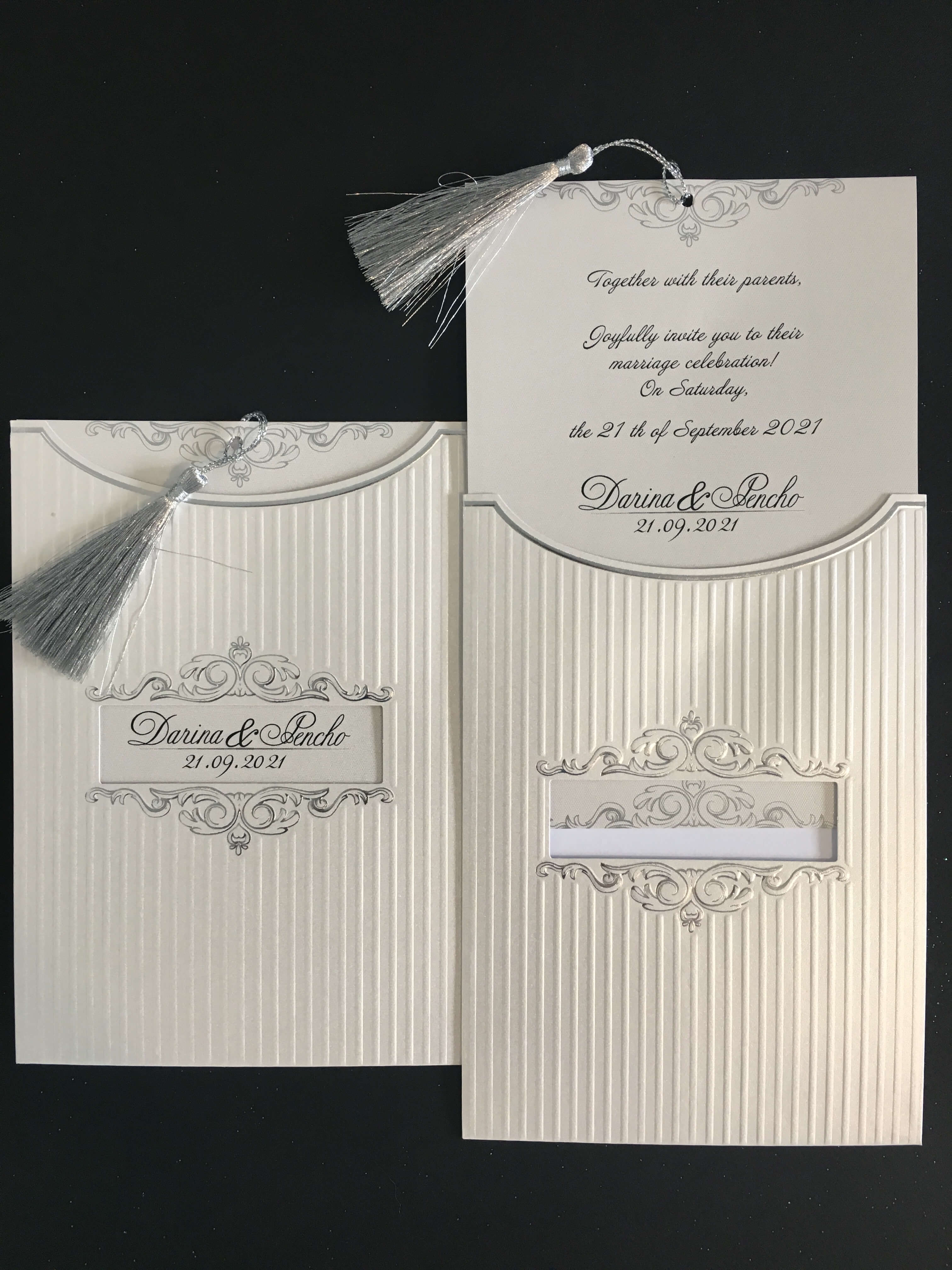 Silver Wedding Invitation Cards