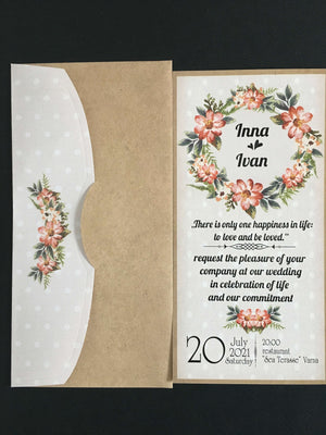 light grey vintage floral wedding cards