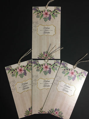 Wood Effect Floral Wedding Invitations UK