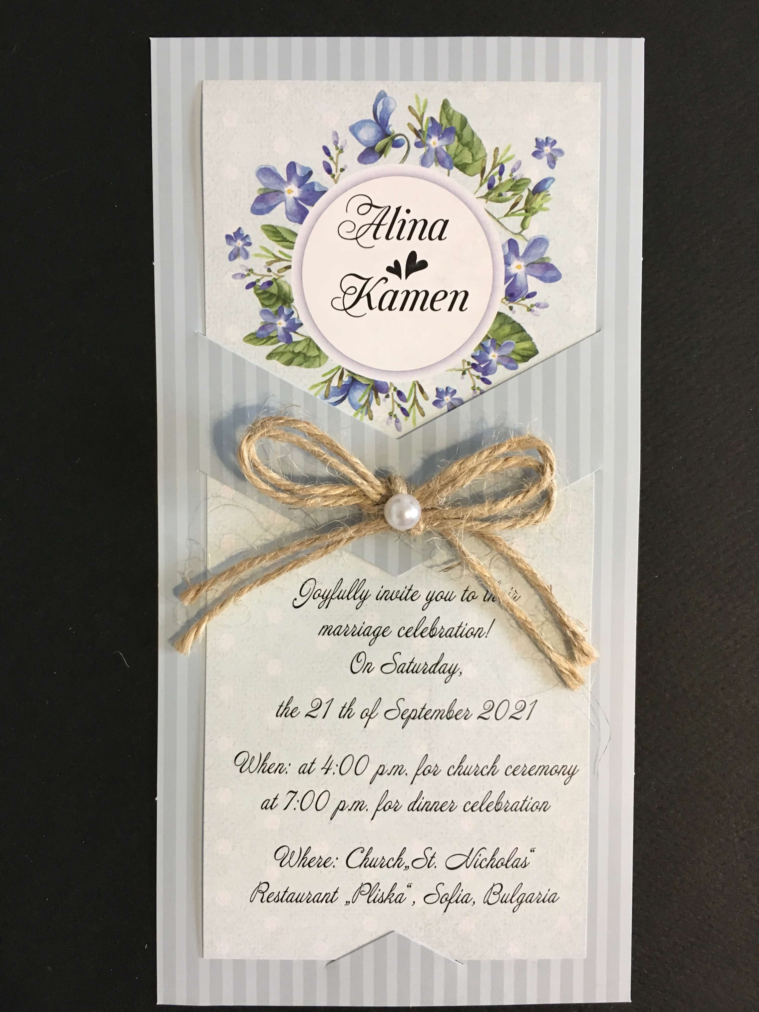 light blue rustic wedding invitations