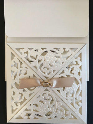 Flower Design Laser Cut Wedding Invitations - weddingcardsuk.com