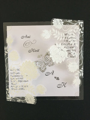 luxury butterfly wedding invitation cards